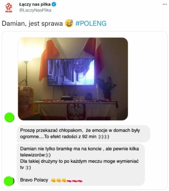 TELEWIZOR kibica po GOLU Szymańskiego w doliczonym czasie gry xD